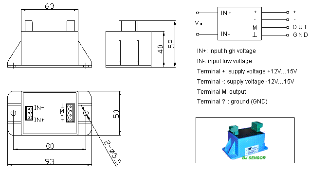  Closed-loop Hall voltage sensor CHV-50VS